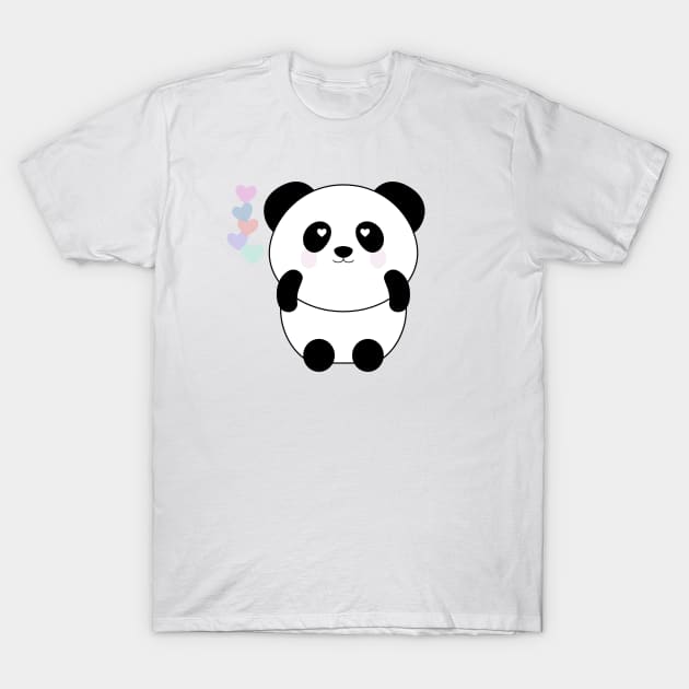 Panda hearts T-Shirt by djhyman